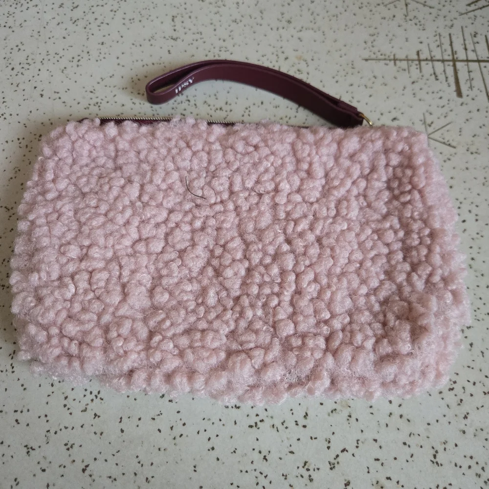 Ipsy Pink Sherpa Pouch